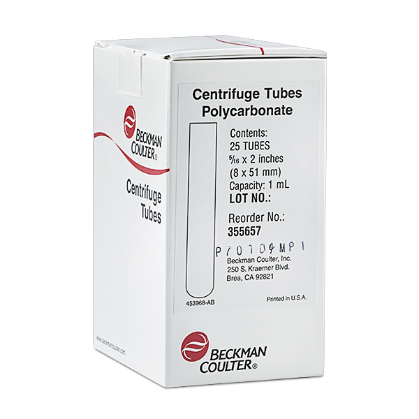 355657_1 mL Open-Top Thickwall Polycarbonate Tube, 8 x 51mm - 25Pk